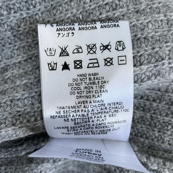 Love Moschino Knit Sweater Pullover Gray 3/4Sleeve Wool Turtleneck Hound… - Picture 6 of 6